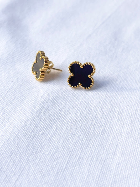 Black Clover Stud Earrings
