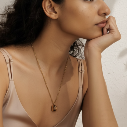 Amber Glow Gem Necklace