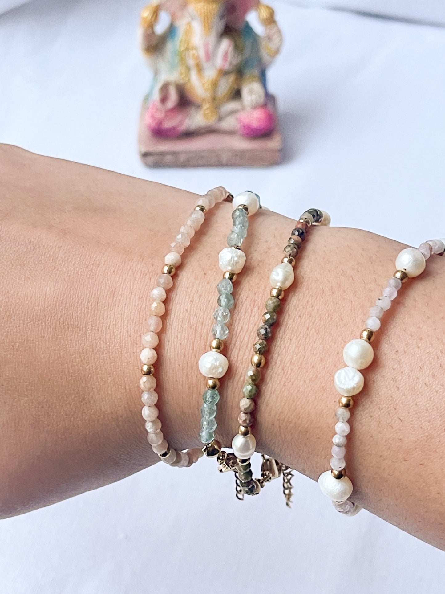 Light Apatite & Freshwater Pearls Bracelet image 1