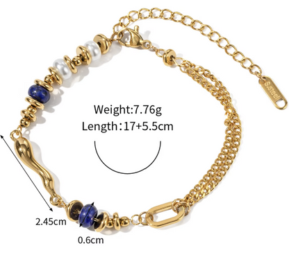 Lapis and Pearl Bracelet image 3