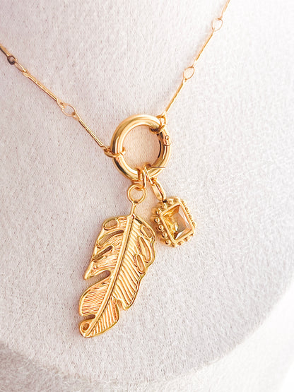 Feather Charm - Gold