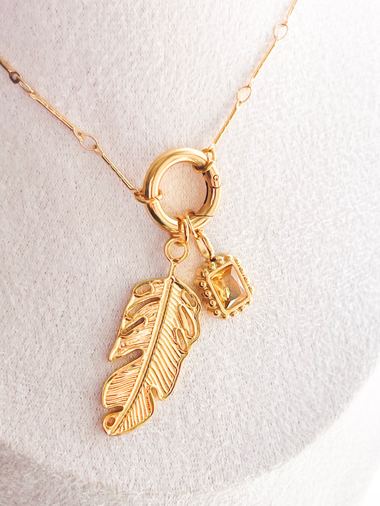 Feather Charm - Gold