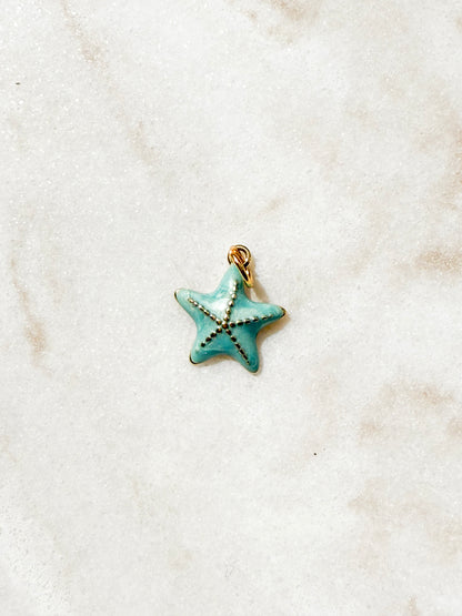 Coastal Star charm - blue