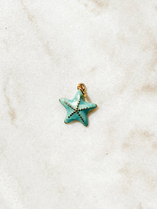 Coastal Star charm - blue
