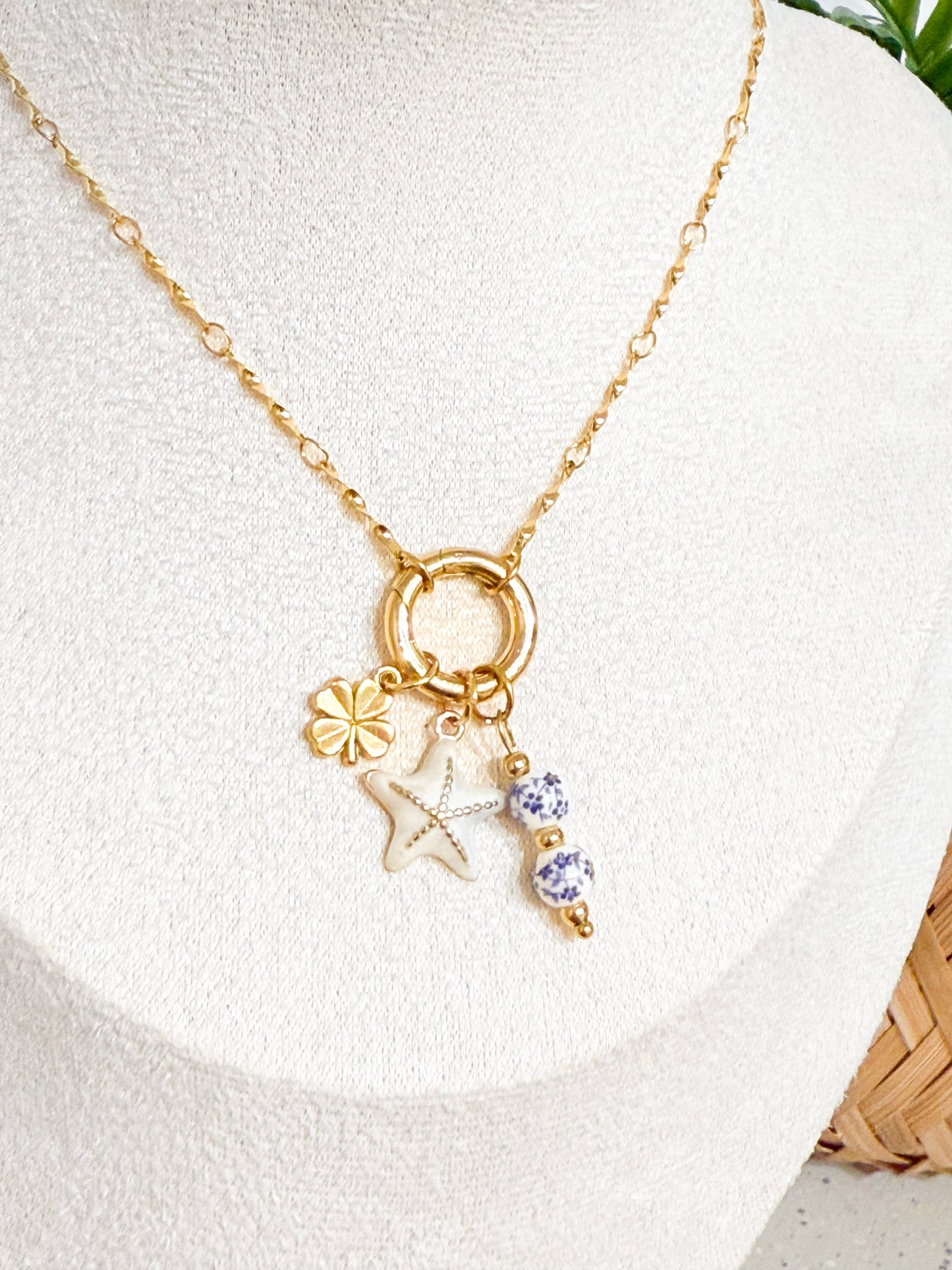 Coastal Star charm- white
