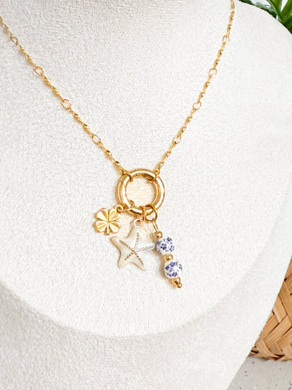Coastal Star charm- white