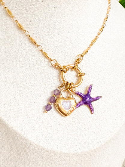Lilac Love Lock Charm