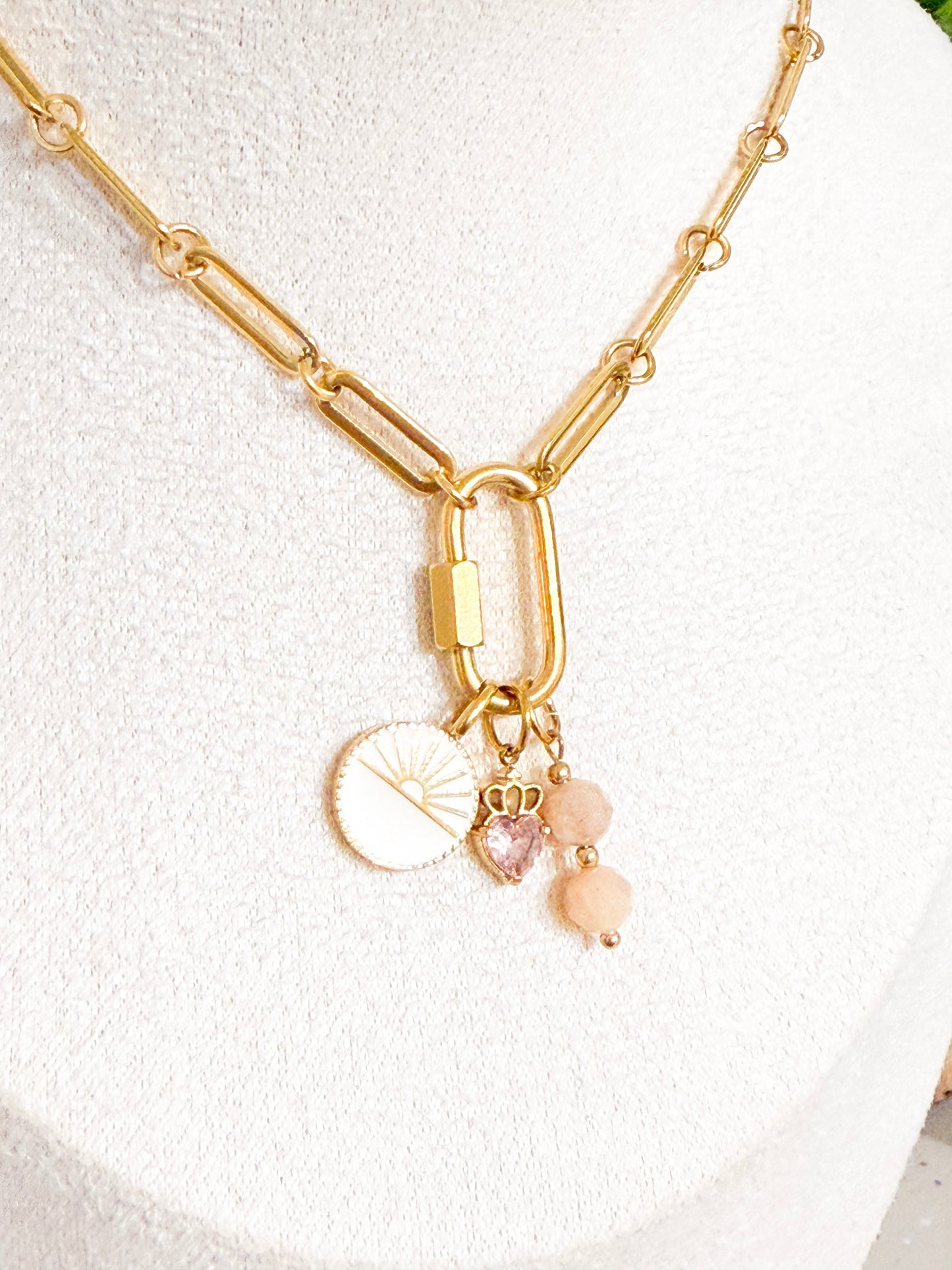 Topaz Double Bead Charm