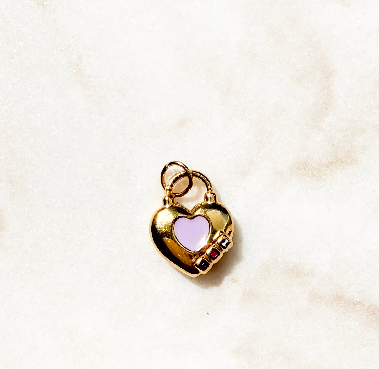 Lilac Love Lock Charm