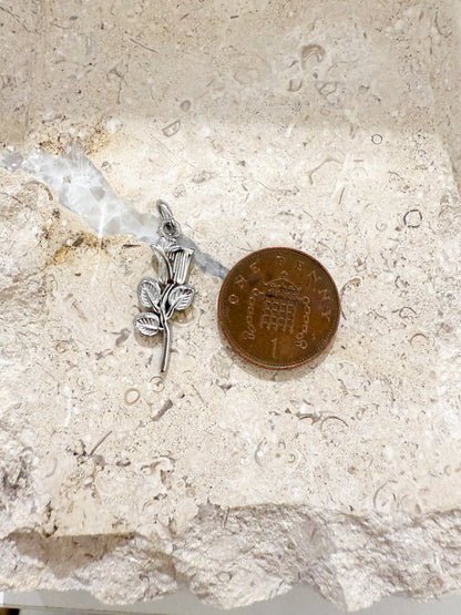 Silver Rose Charm