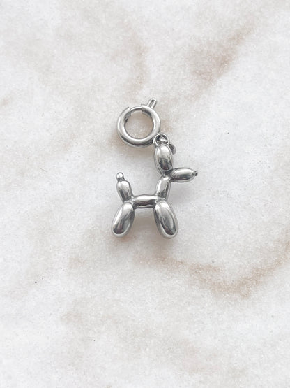 Balloon Dog Charm - Silver