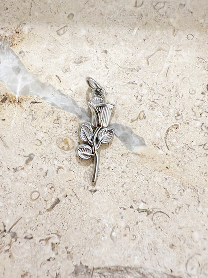 Silver Rose Charm