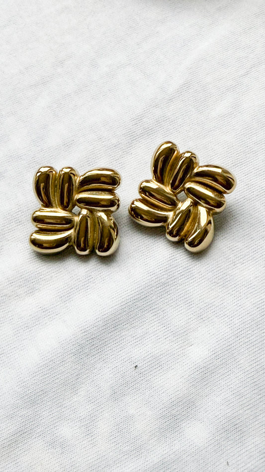 square bubble earring