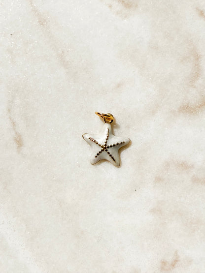Coastal Star charm- white