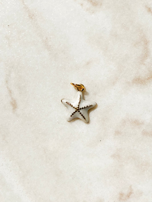 Coastal Star charm- white