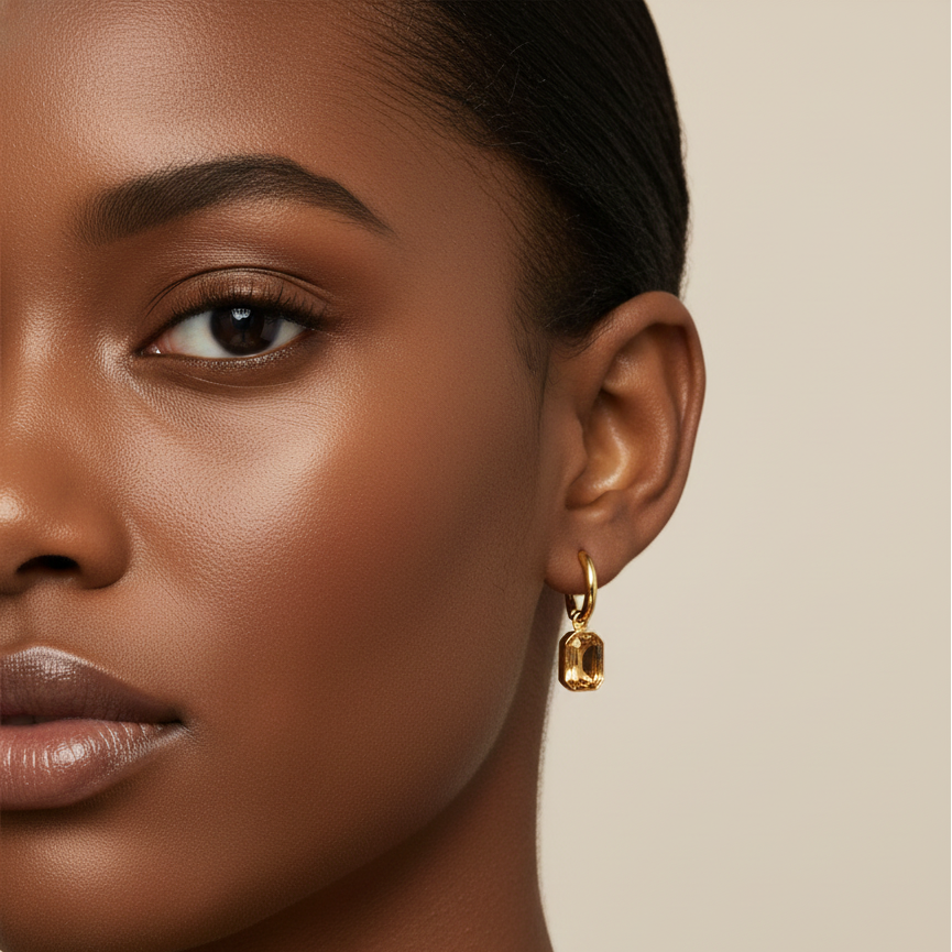 Amber Glow Gem Earrings