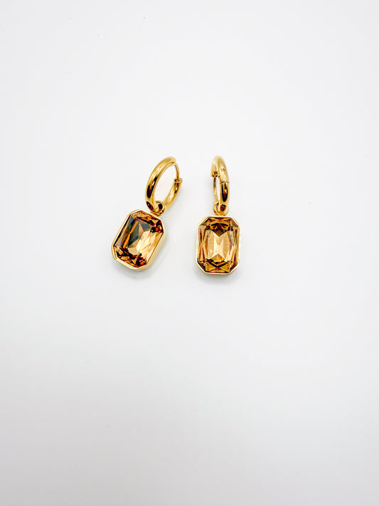 Amber Glow Gem Earrings