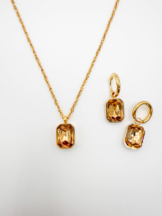 Amber Glow Gem Necklace