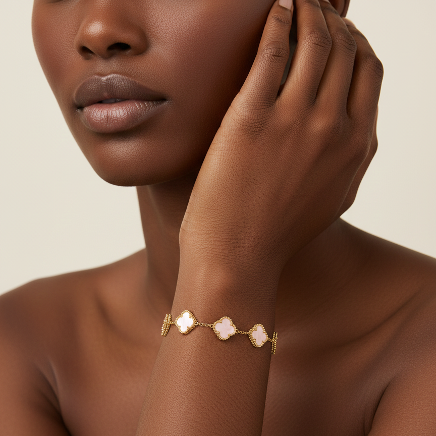 Pink Shell Clover Bracelet