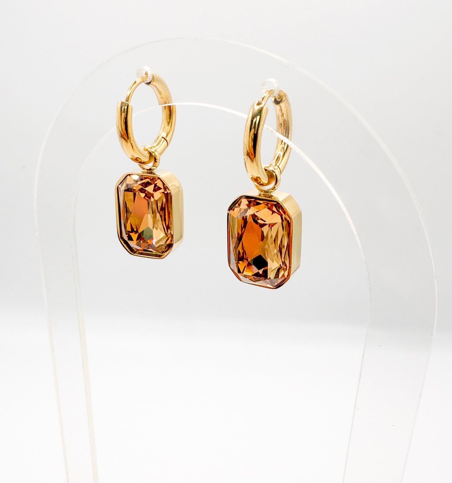 Amber Glow Gem Earrings