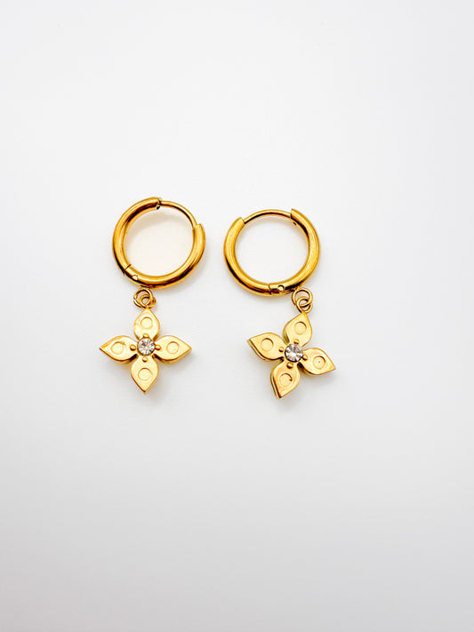 Star Petal Dangle Huggies