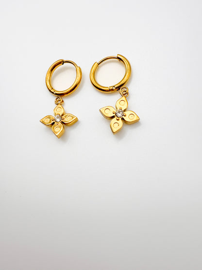 Star Petal Dangle Huggies