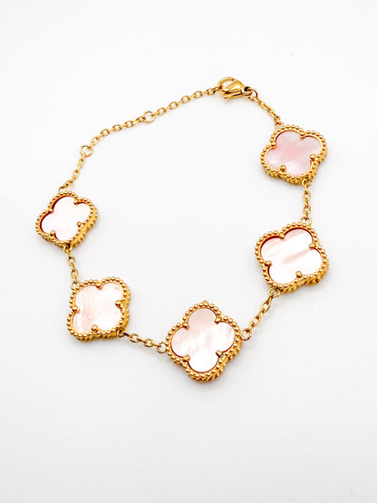Pink Shell Clover Bracelet